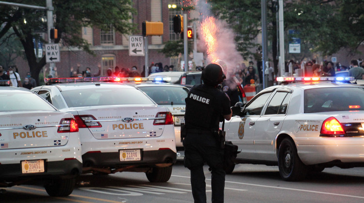 Police fired tear gas canisters, flares and pepperspray into a crowd of demonstrators after declaring their assembly unlawful during protests in late May. - Lauren Chapman/IPB News