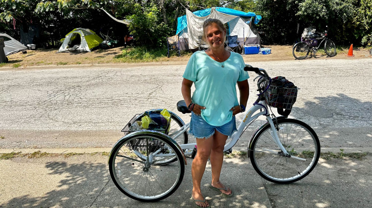 Camp residents, including Angela Merrell, said city officials had visited and communicated the changes. - Zak Cassel / WFYI