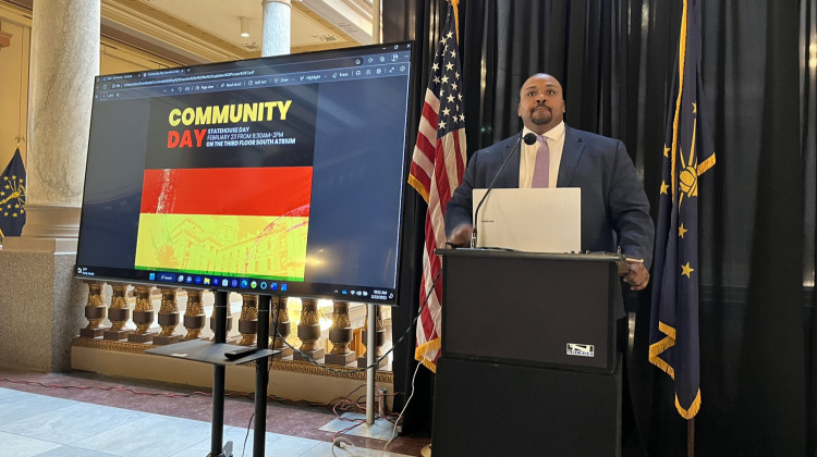 Marshawn Wooley at Community Day. (Jill Sheridan WFYI)