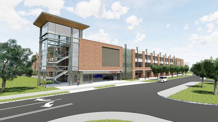 Ball State University's new four-level, 600-spot garage will be built on the eastern edge of the Muncie campus. - Courtesy Ball State University