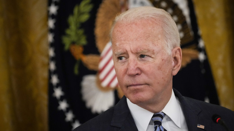 President Biden, seen here at the White House on Aug. 25, is set to deliver remarks Thursday, following two explosions in Afghanistan that injured more than 150 people and left 12 U.S. troops dead. - Drew Angerer / Getty Images