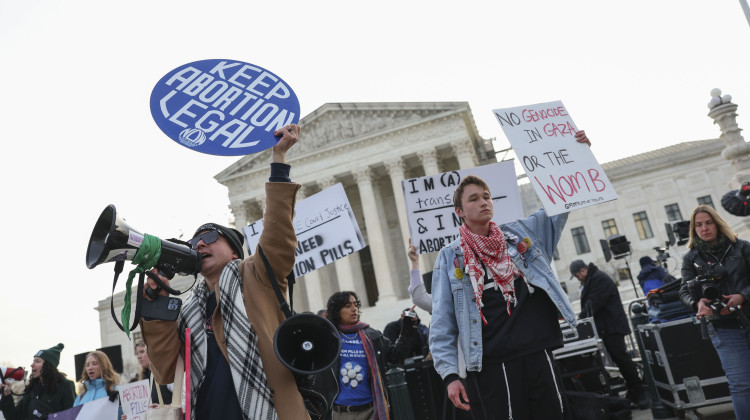 The Supreme Court will hear another case about abortion rights on Wednesday. Protestors gathered outside the court last month when the case before the justices involved abortion pills. - Tom Brenner for The Washington Post / Getty Images