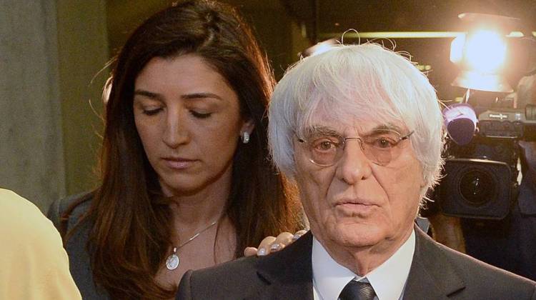 The mother of Fabiana Flosi, seen here with her husband, Formula One racing chief Bernie Ecclestone, has reportedly been kidnapped in Brazil. Flosi and Ecclestone are seen here in 2014, after a court proceeding in Germany.