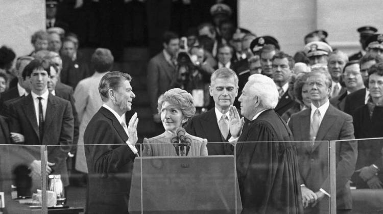 President Reagan is sworn in at the U.S. Capitol in Washington D.C. on Jan. 20, 1981.
