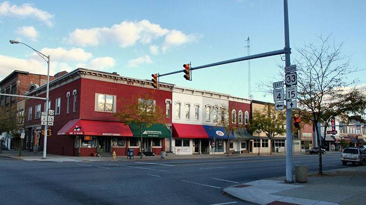 Downtown Goshen, Indiana. - public domain