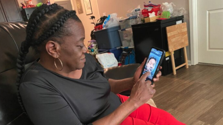 Pamela Grant says she struggles with sleeping, and images of her son lying dead in the church parking lot are displayed in her mind throughout the day. - Abriana Herron/Indianapolis Recorder