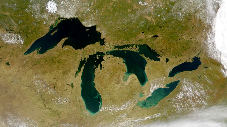 The Great Lakes from space. - SeaWiFS Project, NASA/Goddard Space Flight Center, and ORBIMAGE