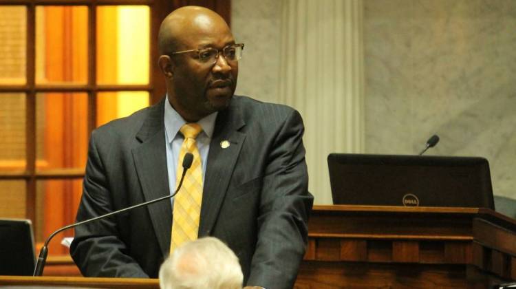 Sen. Greg Taylor (D-Indianapolis) argues SB 33 would not necessarily keep churches safe. - Lauren Chapman/IPB News