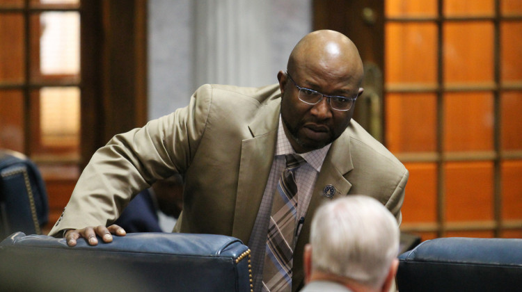 Sen. Greg Taylor (D-Indianapolis) is the first black person to lead a legislative caucus in Indiana history.  - Lauren Chapman/IPB News
