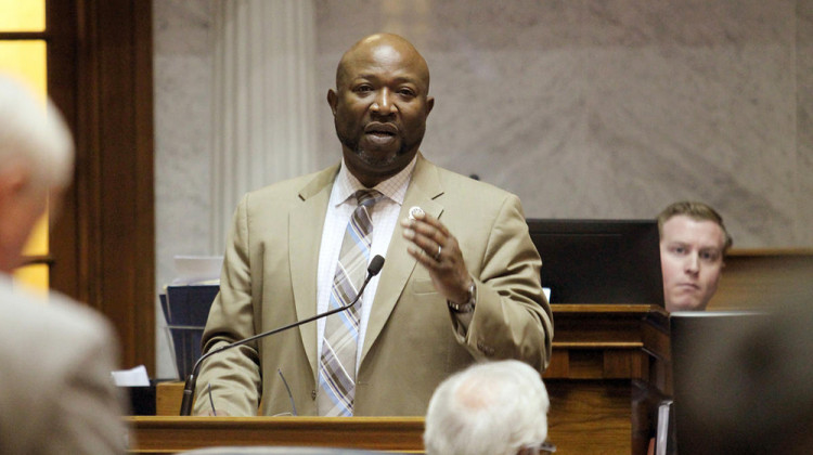 Sen. Greg Taylor (D-Indianapolis) is the first Black leader of an Indiana legislative caucus. - Lauren Chapman/IPB News