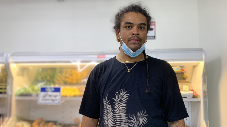 Torian Jones has severe asthma, so he wanted to stay home during the COVID-19 pandemic, but he couldn't afford to quit his grocery store job. - Farah Yousry/Side Effects Public Media