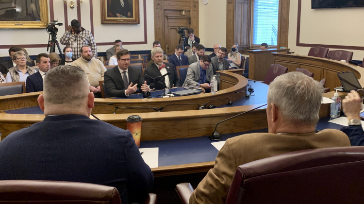 A conference committee hearing on HB 1002 gave the public their last chance to testify this session on the major tax cut bill. - (Brandon Smith/IPB News)