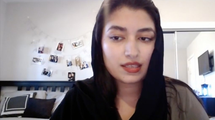 Henna Shaiq is an Afghan women's rights activist who moved to the United States a year ago. - (Screenshot of Facebook Live)