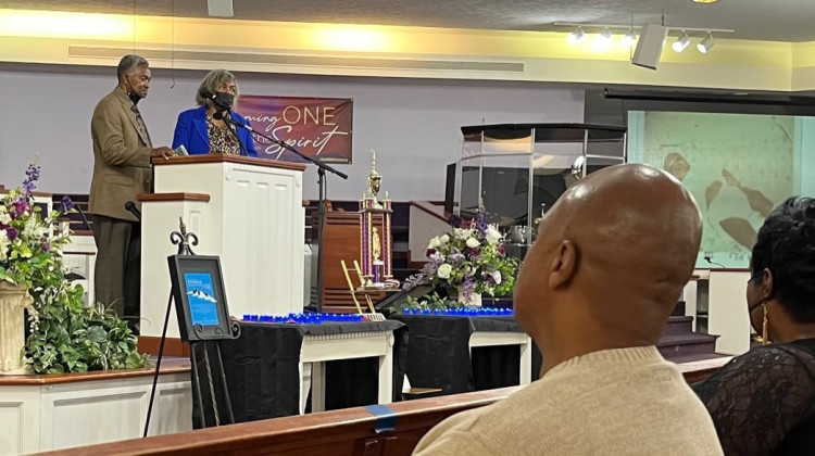 Whitfield family at the celebration of life at Friendship Missionary Baptist Church. (Jill Sheridan WFYI)