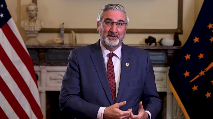 Gov. Eric Holcomb discusses his 2021 agenda in a pre-recorded video for the Dentons Legislative Conference. - Governor Eric Holcomb/YouTube