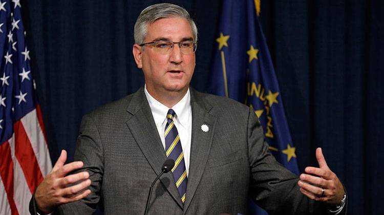 Governor-elect Eric Holcomb, shown here at a press conference in July, plans to lead an Indiana delegation to the United Kingdom in December. - AP Photo/Michael Conroy