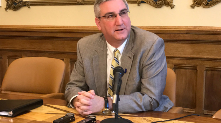 Gov. Eric Holcomb says he cannot tell the legislature to impeach Attorney General Curtis Hill.  - (Brandon Smith/IPB News)