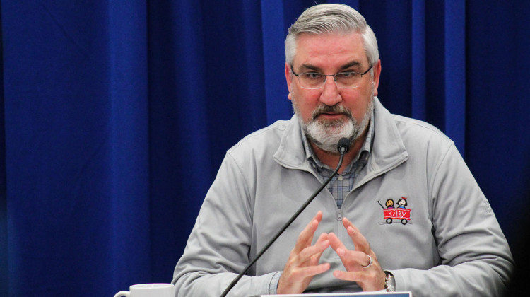 During a press briefing last week, Gov. Eric Holcomb said he was "stunned and somewhat blindsided" by the attorney general's comments. - (Lauren Chapman/IPB News)