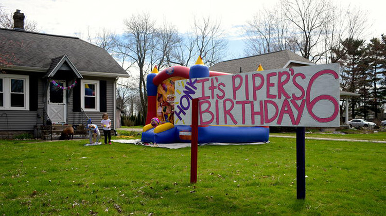 In lieu of a birthday party, parents in northeast Indiana asked drivers to honk for their daughter's birthday. - Justin Hicks/IPB News