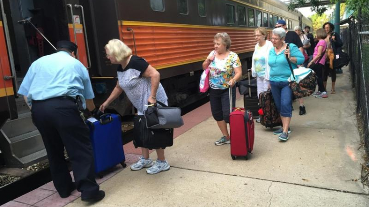Passengers board the Hoosier State train Friday, Aug. 19, 2016. - Chris Morisse Vizza/WBAA, file