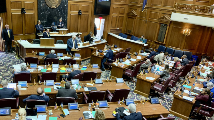 The Indiana House debates final passage of a bill governing employer mandates of the COVID-19 vaccine. - Brandon Smith/IPB News