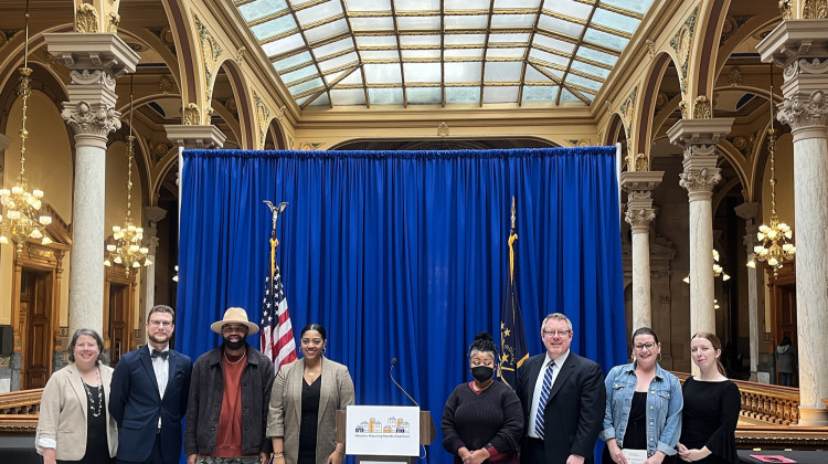 Housing advocates and organizations gathered Thursday to discuss the affordable housing report and call on the governor to come up with solutions.  - Violet Comber-Wilen/IPB News