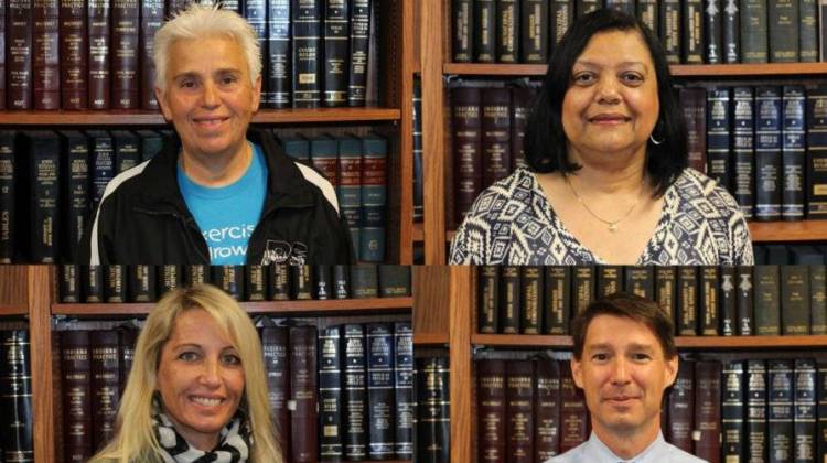 The Hubbard award winners from top left: Julie Herdman, Sheila Long, Maggie Brown and Shane O'Day. - United Way of Central Indiana