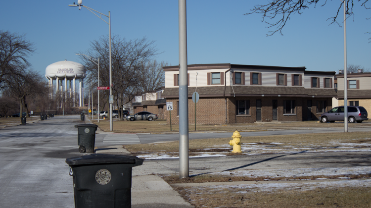 Only a few families remained in the West Calumet Housing Complex by February 2017. East Chicago residents are concerned demolishing buildings such as this one will kick lead contaminated dust. - Nick Janzen/IPB News