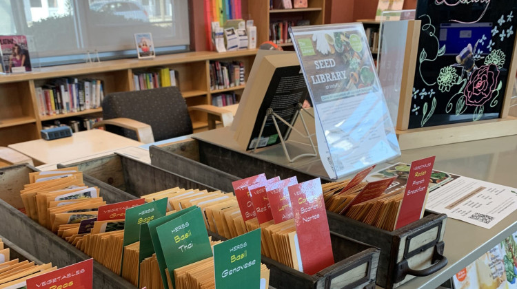 The Seed Library Service allows patrons to take home free vegetables, herb and flower seeds to plant in at-home gardens.  - Photo courtesy of the Indianapolis Public Library