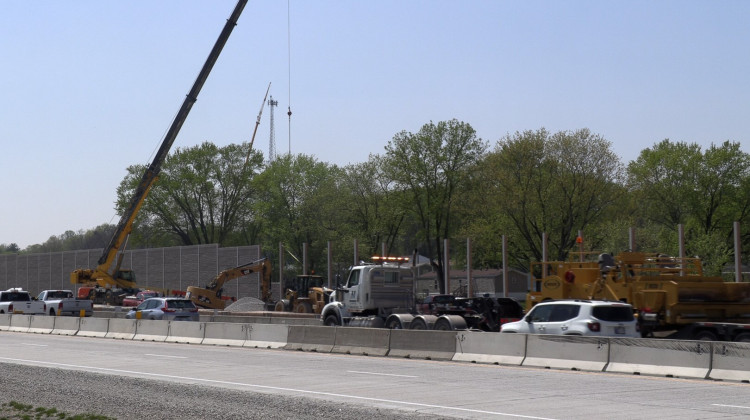 Construction on I-69 close to the I-465 interchange.  - Liz DeSantis, WFIU/WTIU News