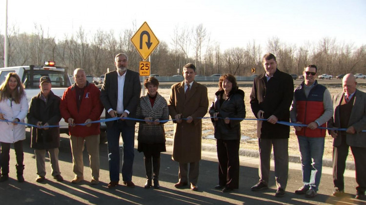 Officials opened the northbound lanes of Interstate 69 though Martinsville during a ceremony Monday morning. - Devan Ridgway, WFIU/WTIU News