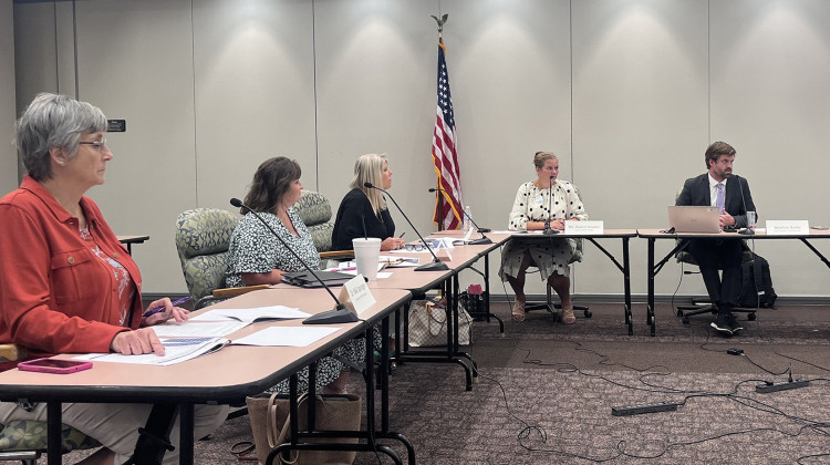 Members of the Indiana Commission on Seclusion and Restraint discuss the findings of three state audits during a public meeting Wednesday, Aug. 16, 2023 at the Indiana Indiana Government Center South. - Lee V. Gaines / WFYI