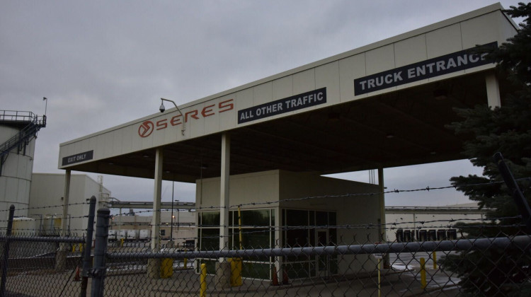 An entrance at the former AM General assembly plant in Mishawaka where Electric last Mile Solutions plans to take over.  - Justin Hicks/ IPB News