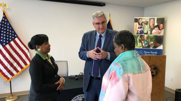 The bill signing took place at the Goodwill Nurse-Family Partnership in Merrillville.  - Photo courtesy of Indiana Governor's Office