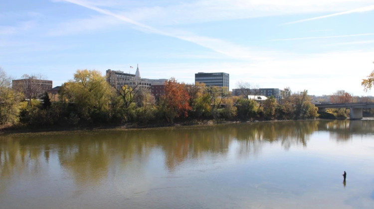 A photo of the Wabash River that runs between Lafayette and West Lafayette. The Indiana Department of Environmental Management advises the public to avoid the waters around Flint Creek in Tippecanoe County, after many dead fish were found. - FILE Photo: WBAA News/Ben Thorp