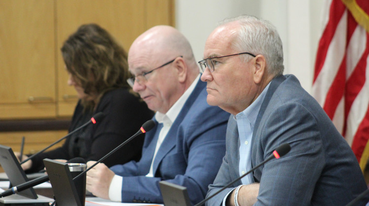 Tippecanoe County Commissioner Tom Murtaugh listens to public comment on the ordinance during last months meeting  - FILE PHOTO: WBAA/Ben Thorp