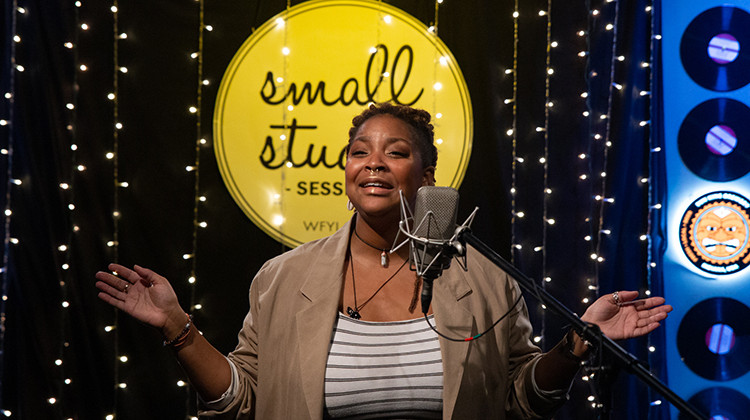 Okara Imani performs in WFYI's Small Studio. - Scott McAlister/WFYI