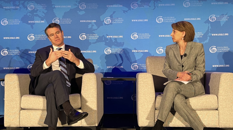 Republican Senator Todd Young discusses his support for soft power approaches to foreign conflicts including Israel and Ukraine  - WBAA News/Ben Thorp