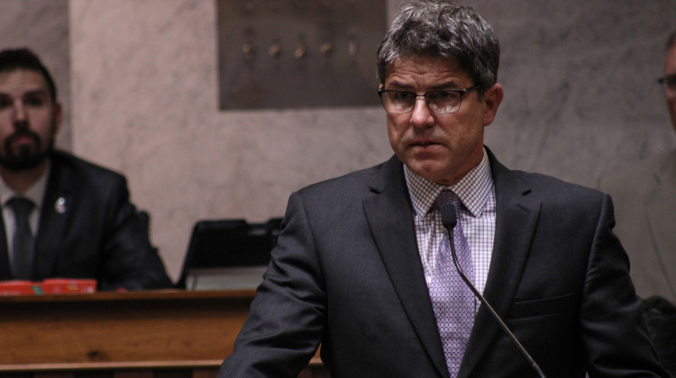 Senate President Pro Tem Rodric Bray (R-Martinsville) during the Senate’s session discussing SB 2. - Ben Thorp/WBAA