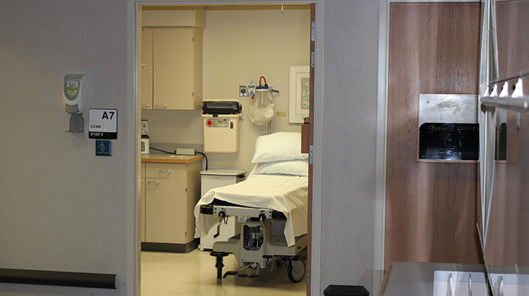 An exam room at the University of Iowa Hospital, which is located in Johnson County where the state has had most of its confirmed COVID-19 cases. - Lindsey Moon/Side Effects Public Media