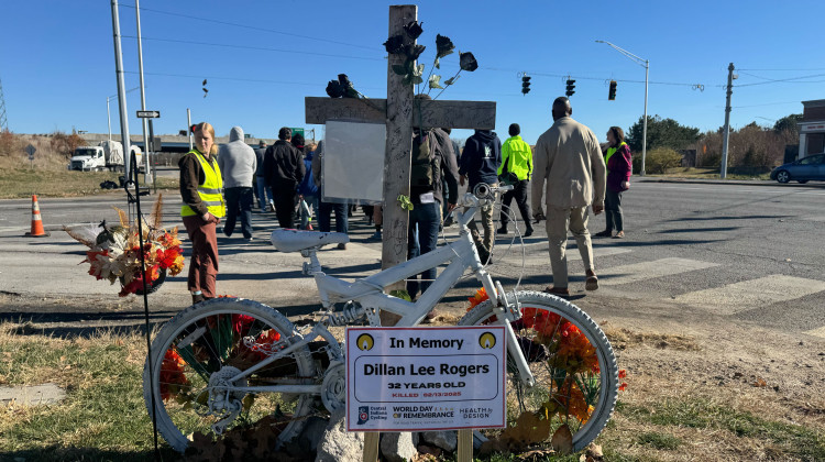 Vigil remembers road traffic victims, as Indianapolis sets a bicyclist fatality record this year