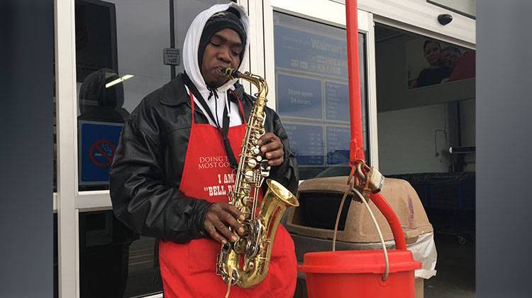 When David Pogue moved to the Indianapolis area 10 years ago, the Salvation Army gave him the opportunity to play his instrument in lieu of ringing the signature bell. - Deron Molen