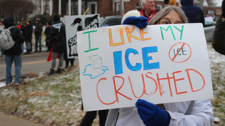 ICE protestors march to Gov. Braun's mansion
