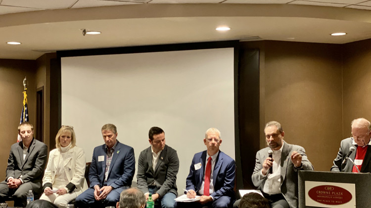 From left to right, Danny Niederberger, Beth Henderson, Chuck Dietzen, Micah Beckwith, Andrew Bales and Kent Abernathy. - Darian Benson/WFYI