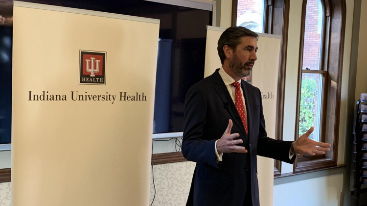 IU Health President and CEO Dennis Murphy announces the new Community Impact Investment Fund.  - Jill Sheridan/IPB News