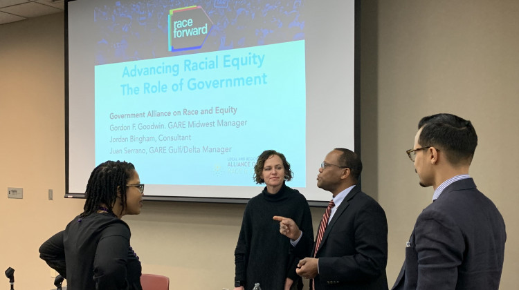 Attendees at an event to address racial inequity.