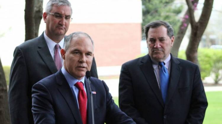 EPA Administrator Scott Pruitt speaking to reporters in East Chicago earlier this year. -  Annie Ropeik/IPBS