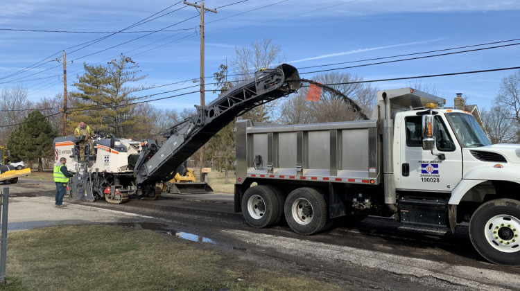 Strip patching starts on the south side of Indianapolis. - Jill Sheridan WFYI