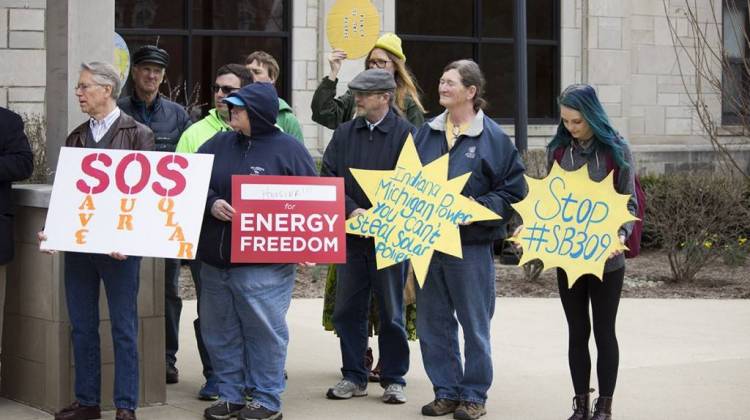 Fort Wayne residents protest SB 309 at Plymouth Congregational Church. - Nick Janzen/IPB