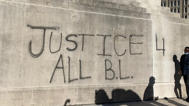 Monument Circle this weekend. (Jill Sheridan WFYI)